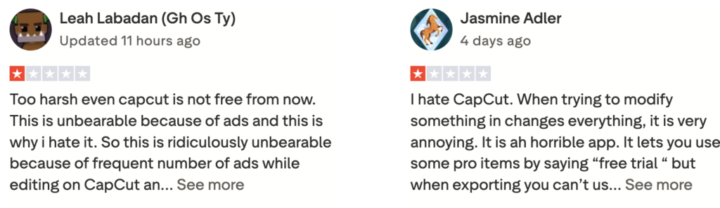 capcut reviews